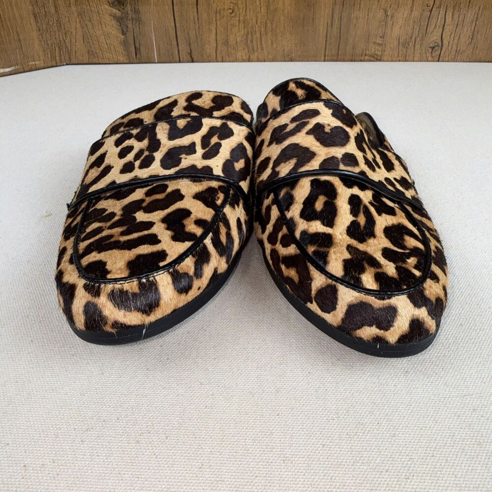 Franco Sarto Malesa 2 Leopard Calf Hair Mule Loafers Slip On Flats Women’s 8.5 - Picture 7 of 9